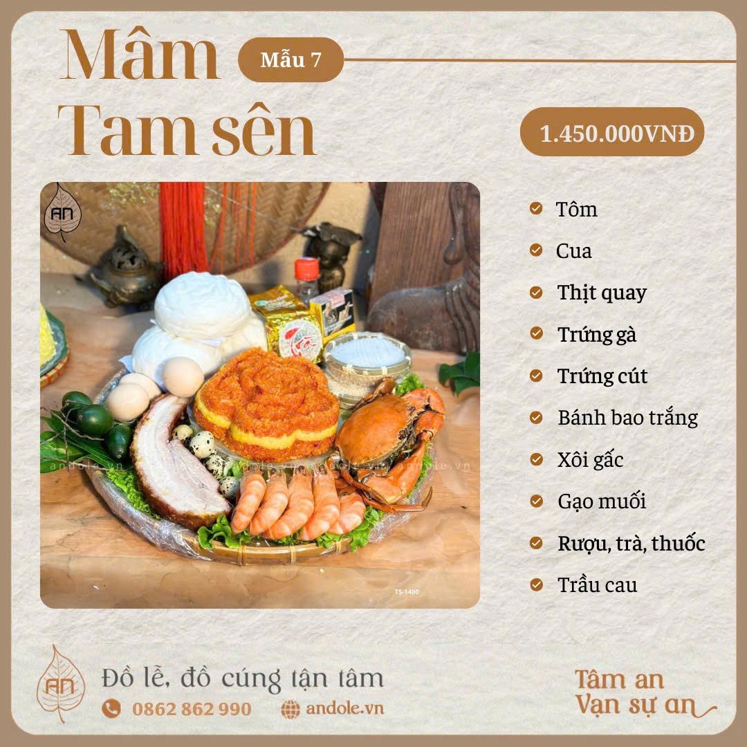 Mâm tam sên cúng ngày Vía Thần Tài - Mẫu 7