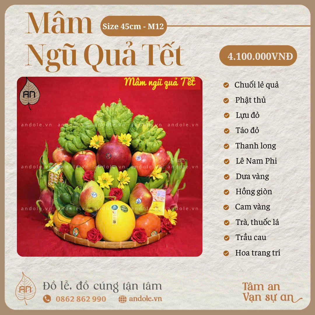 MÂM NGŨ QUẢ TẾT – MẪU 12 | TINH TẾ & TRANG NHÃ