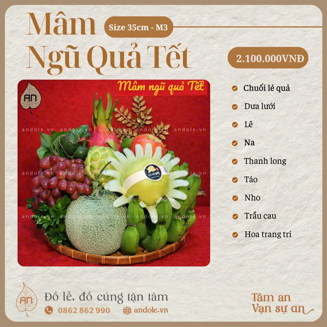 MÂM NGŨ QUẢ TẾT – MẪU 3 | TRUYỀN THỐNG & HIỆN ĐẠI