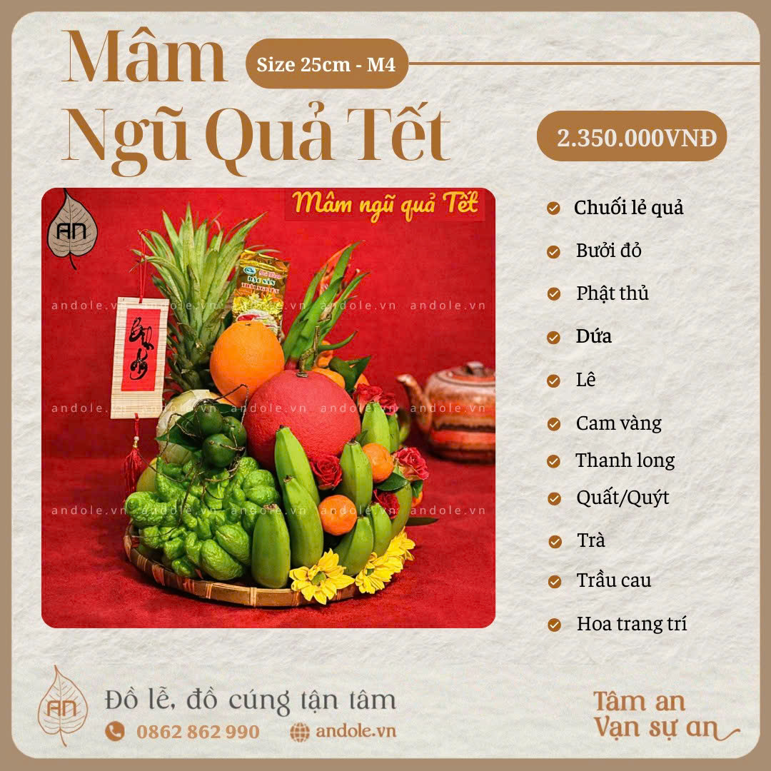 MÂM NGŨ QUẢ TẾT – MẪU 4 | TRUYỀN THỐNG & HIỆN ĐẠI