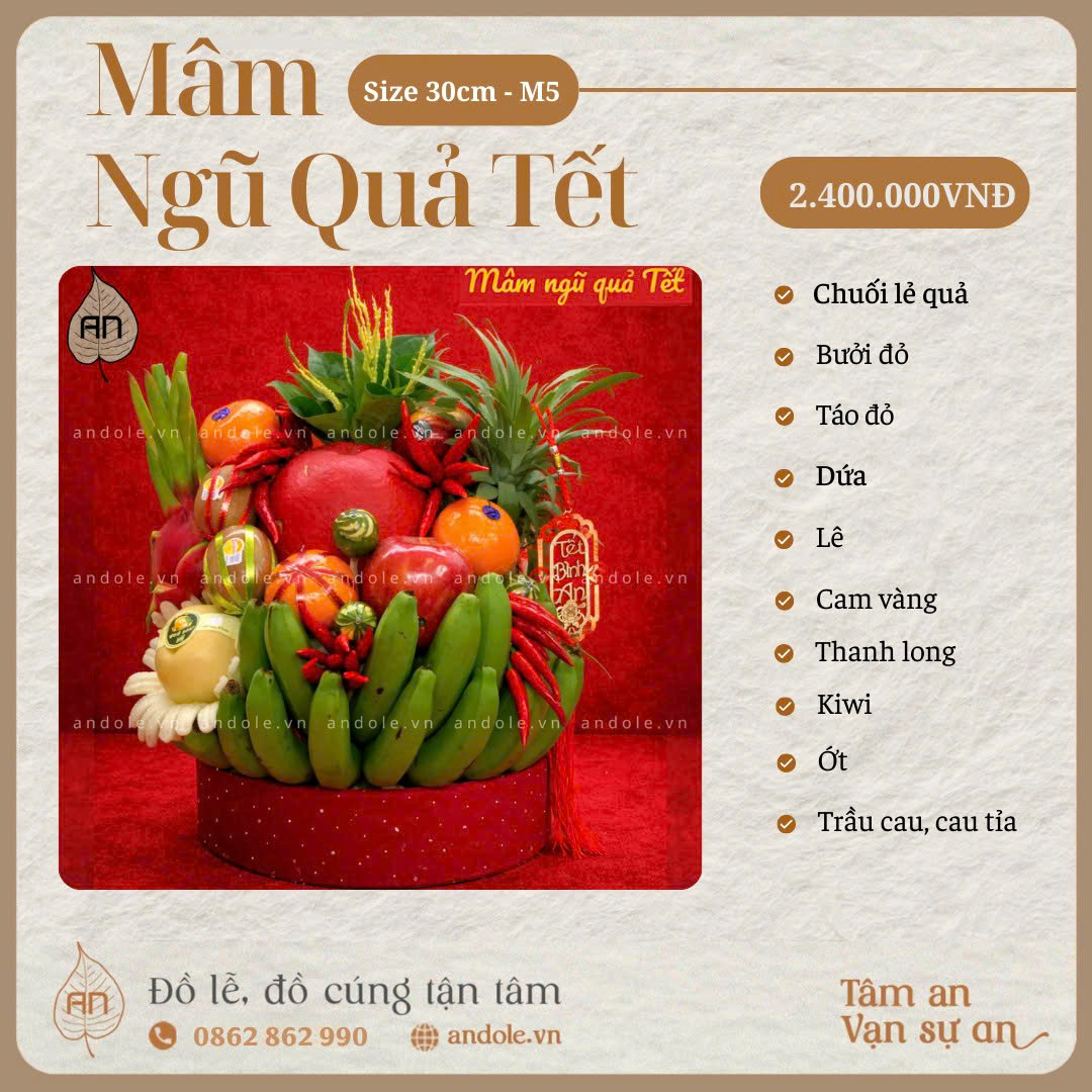 MÂM NGŨ QUẢ TẾT – MẪU 5 | TINH TẾ & TRANG NHÃ