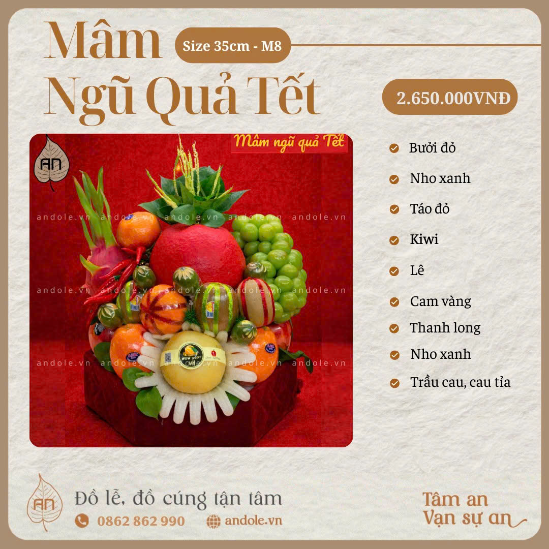 MÂM NGŨ QUẢ TẾT – MẪU 8 | TINH TẾ & Ý NGHĨA