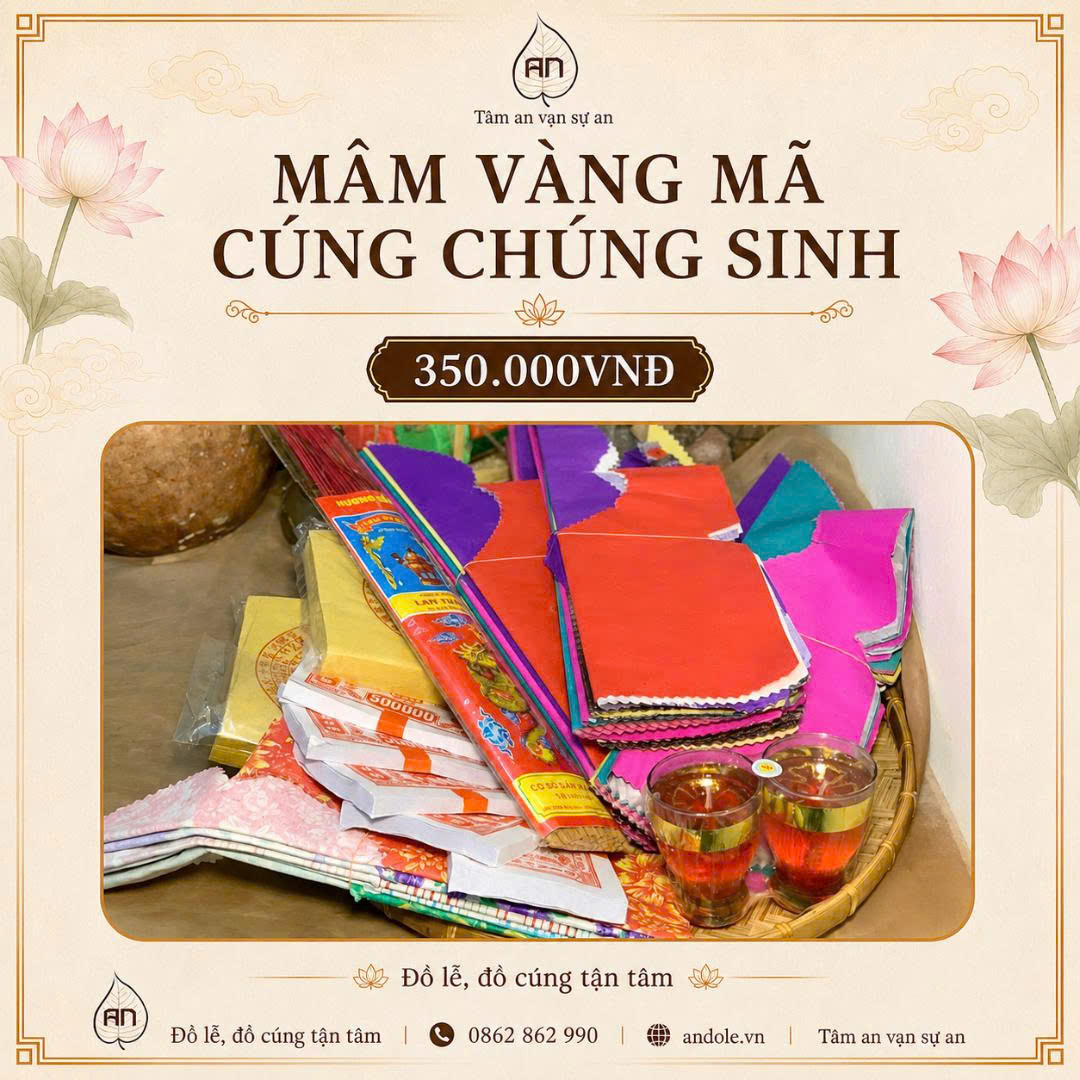 Mâm vàn mã cúng chúng sinh rằm tháng 7 năm 2026