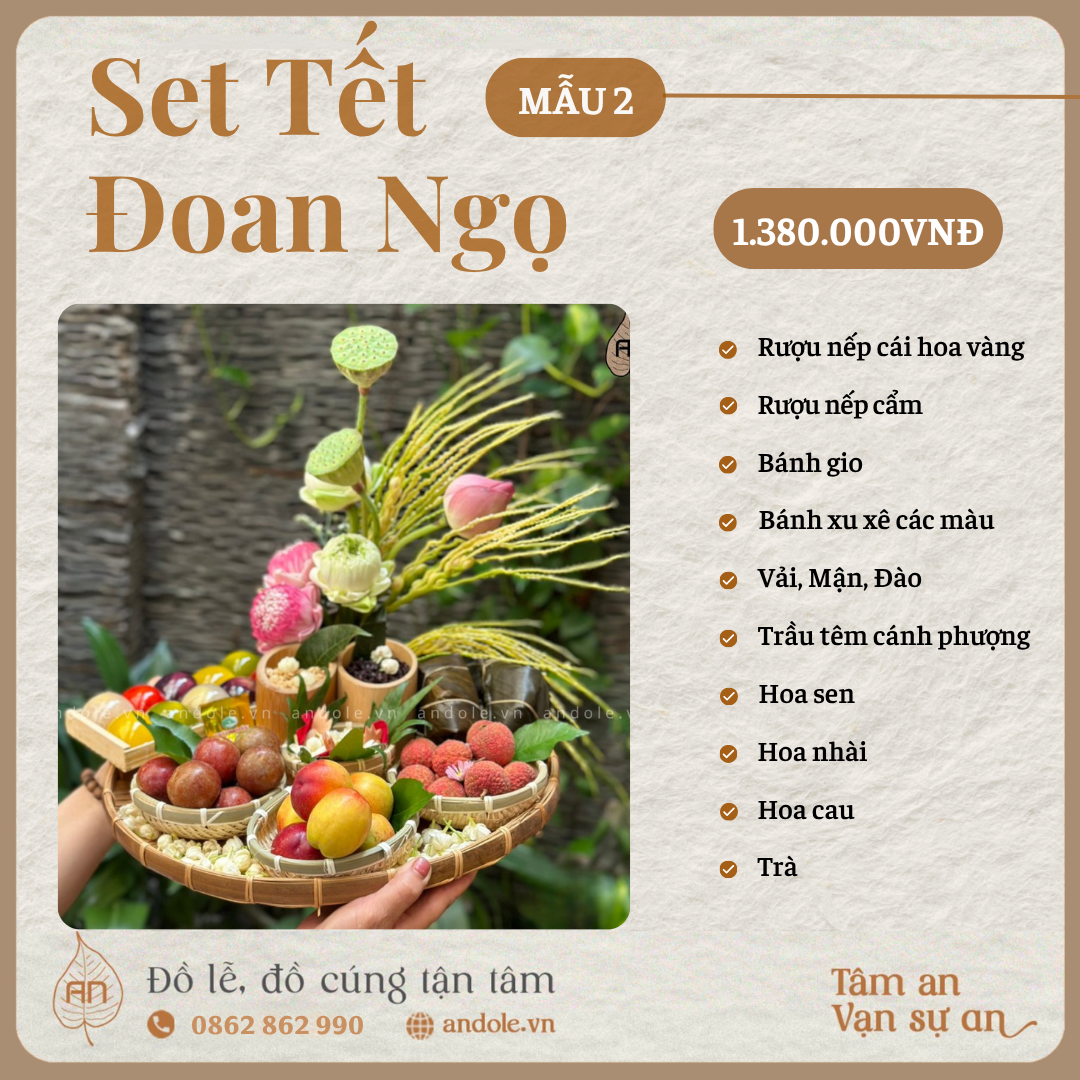 Set Tết Đoan Ngọ Mẫu 2 – Mâm Lễ Cao Cấp Đầy Đủ Truyền Thống.