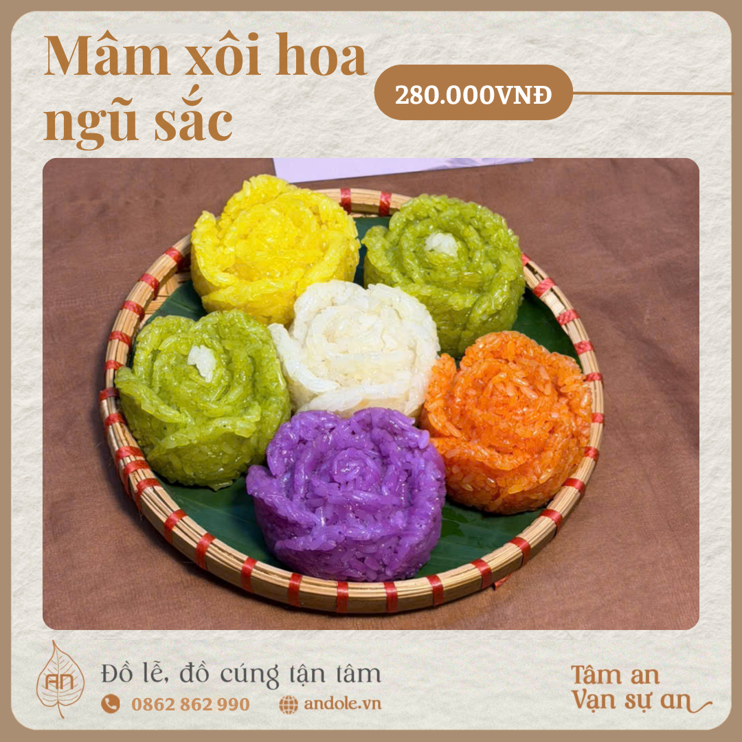 Tết Hàn Thực - Mâm xôi hoa ngũ sắc