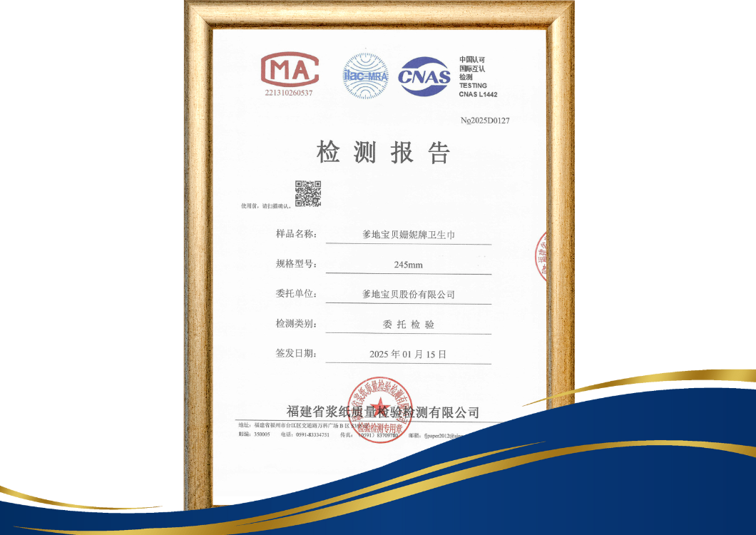 Báo cáo kiểm nghiệm chất lượng băng vệ sinh ban ngày 245mm