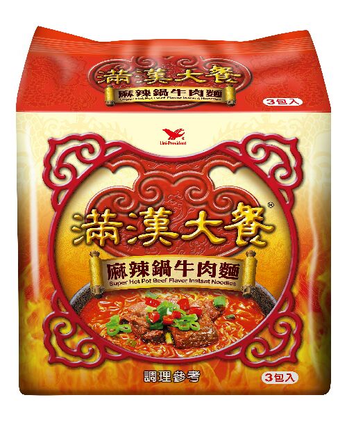  J223 Mì bò tứ xuyên (3pcs) 統一 滿漢大餐麻辣鍋牛肉 200g CPM 