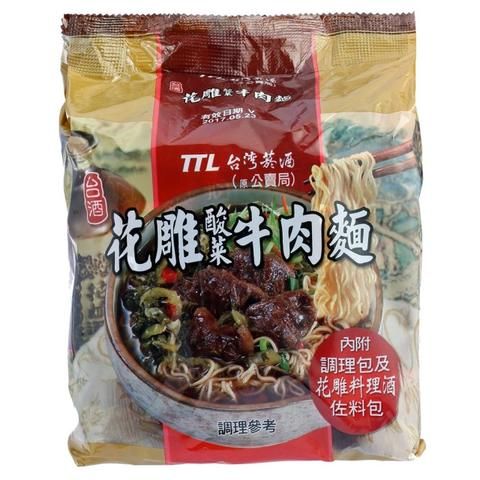  J302 Mì bò cải chua 台酒 花雕酸菜牛肉麵 200g 3包 3/pcs 