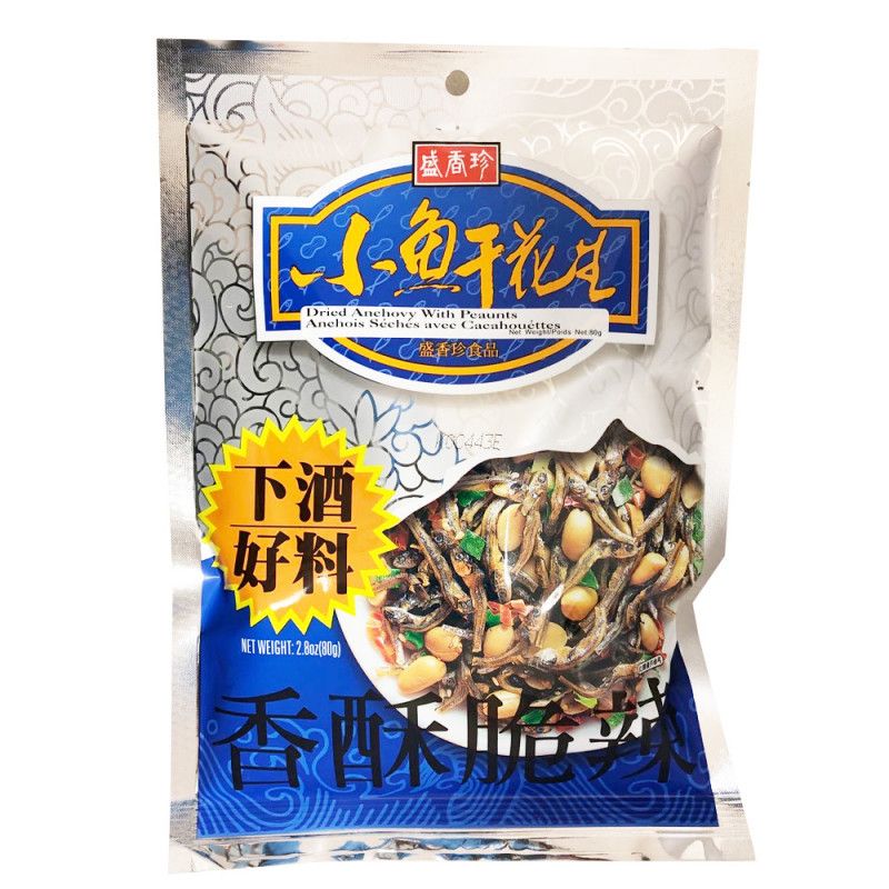  B776 Cá cơm đậu phộng 盛香珍 小魚干花生 80/g 