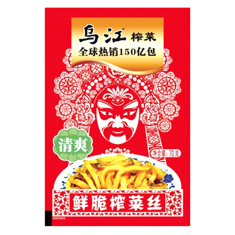 N060 Củ cải (nguyên vị) 乌江 鲜脆榨菜丝-清爽 70g