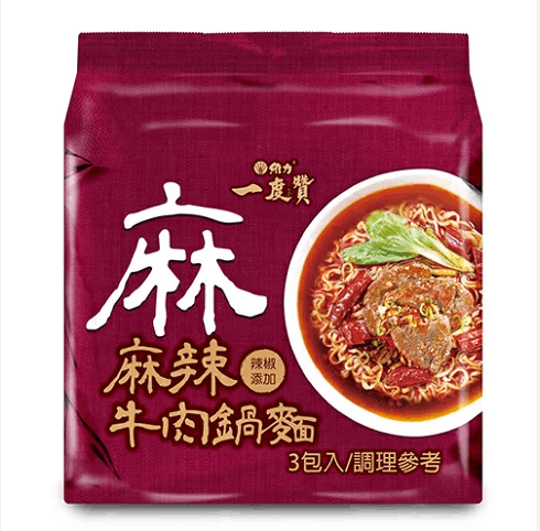 J326 Mì bò tứ xuyên 維力 一度讚-麻辣牛肉鍋麵 3/pcs