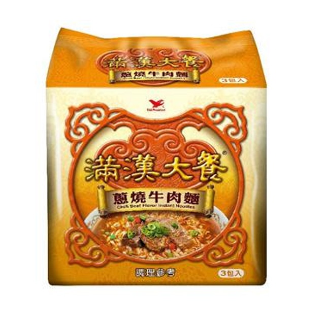  J206 Mì mãn hán vị bò cay 滿漢大餐蔥燒牛肉麵 192g 3pcs 