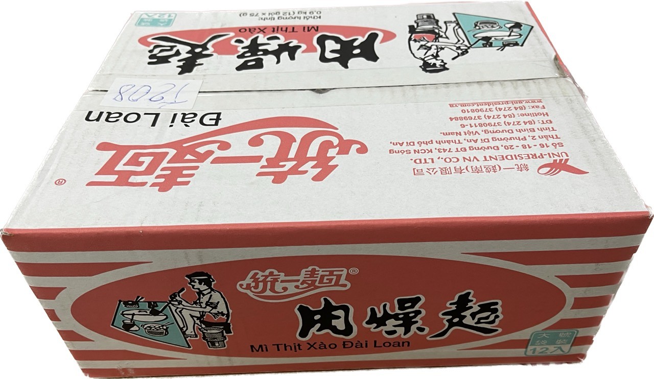 J208 Mì vị thịt bằm 統一肉燥麵-12包 75g