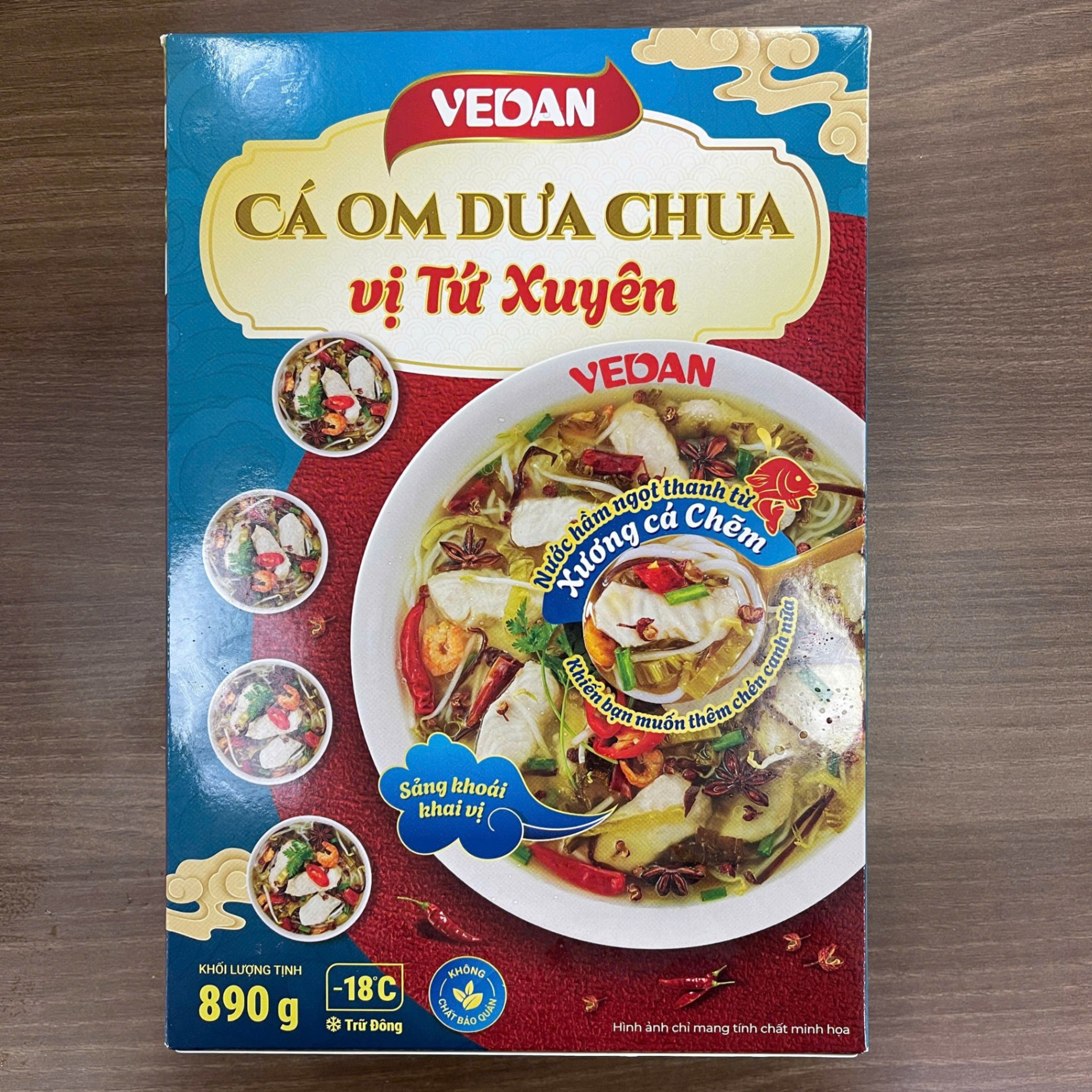  C132 Cá om dưa chua vị Tứ Xuyên 味丹 川味酸菜魚 890g 