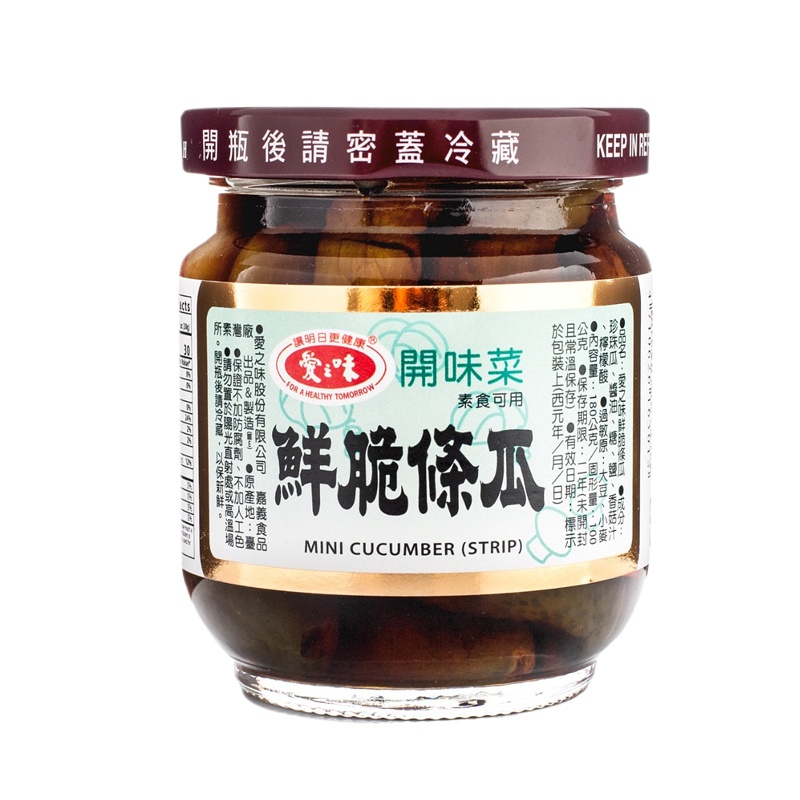  J118 Dưa giòn 愛之味 鮮脆條瓜 180g 