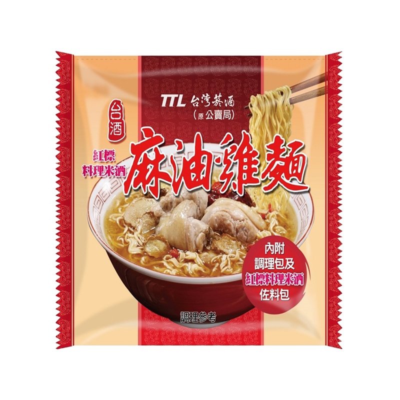  J301 Mì vị gà rượu trắng- 台酒-紅標米酒麻油雞麵 200g 3包 