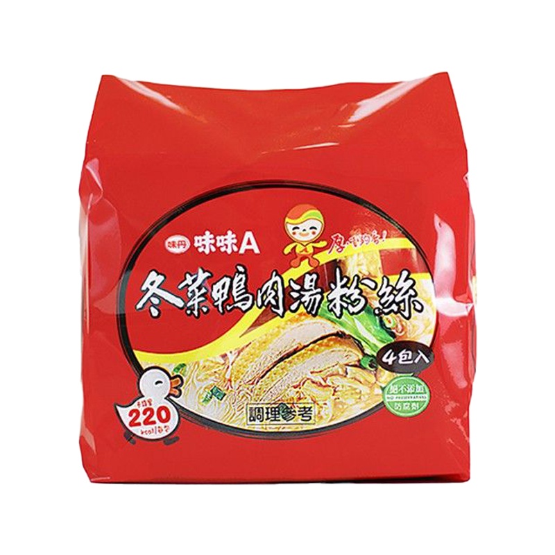  J237A Miến canh vịt 味丹 味味A 冬菜鴨肉 60g ● 袋裝4包 / Túi 4 gói ● 