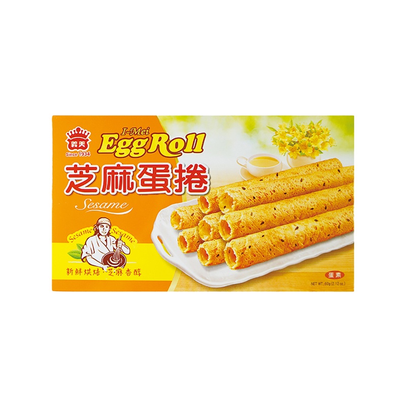  B119 Bánh cuộn vị trứng mè 義美 芝麻蛋捲 60g 