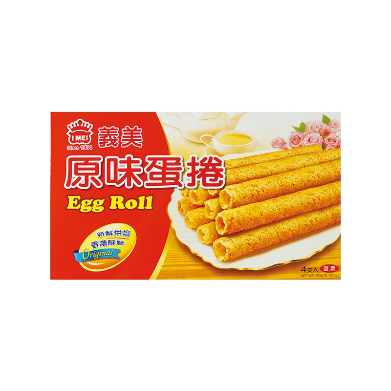  B118 Bánh cuộn vị trứng 義美 原味蛋捲 60g 