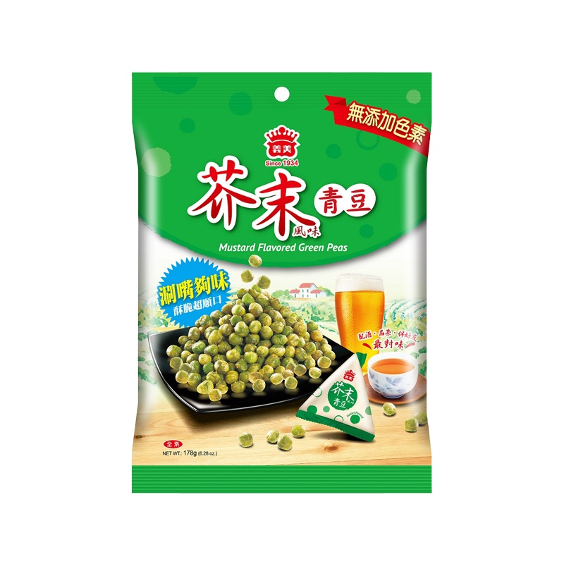 B081 Đậu xanh vị mù tạt 義美 芥末青豆 178g