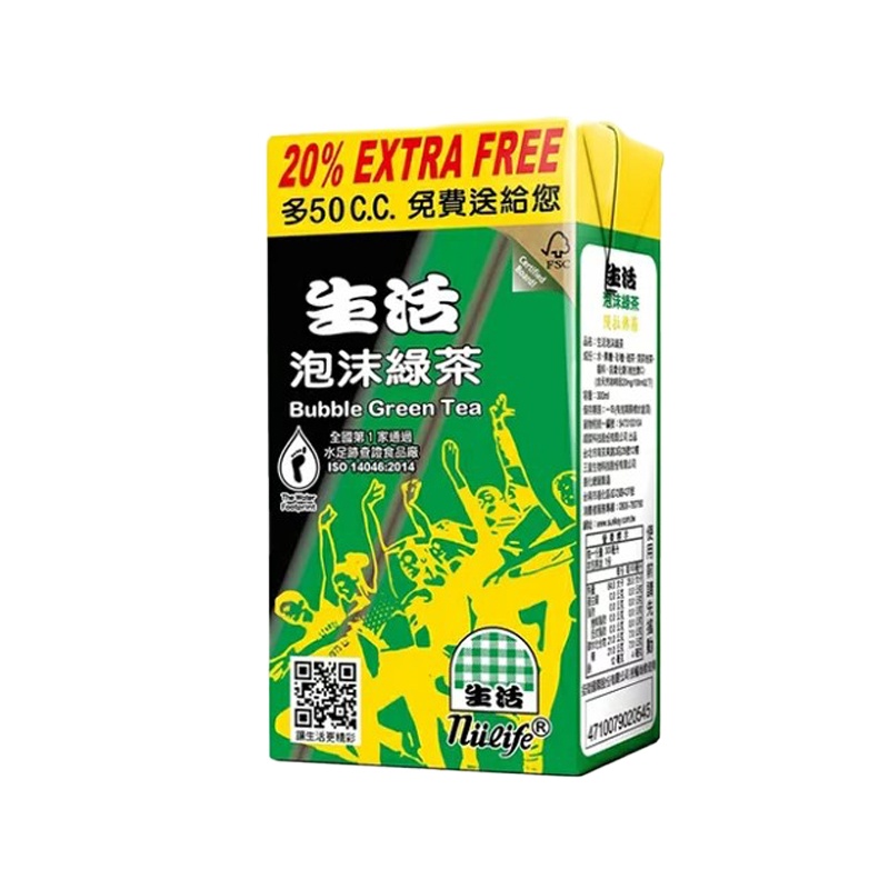  J790 Trà xanh  生活泡沫綠茶 300ml 