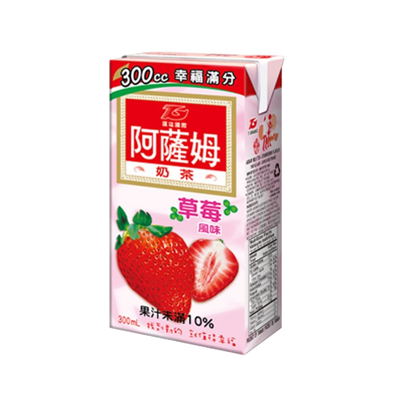 B381 Trà sữa Assam - Vị dâu 匯竑 阿薩姆奶茶-草莓 300ml