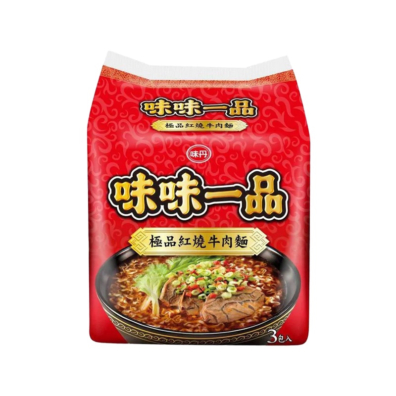 J231A Mì bò nướng (Mì bò Wei Wei A) 味丹 味味一品紅燒牛肉麵 181g ● 袋裝3包 / Túi 3 gói ●