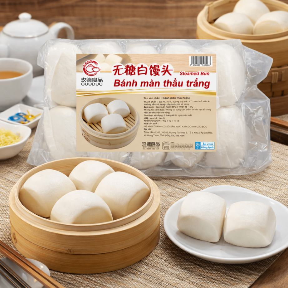 C500 Bánh màn thầu trắng 玖德 白饅頭 10/pcs **