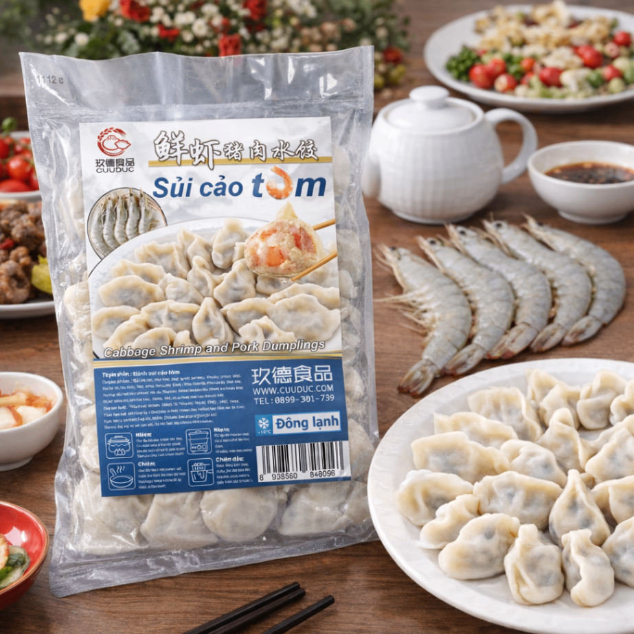 C033 Sủi cảo tôm 玖德 鮮蝦水餃 1kg **