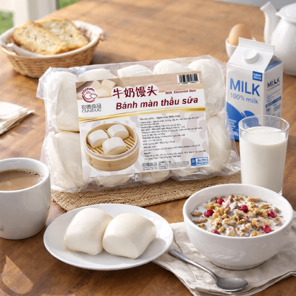  C502 Bánh màn thầu sữa 玖德 牛奶饅頭 10/pcs 