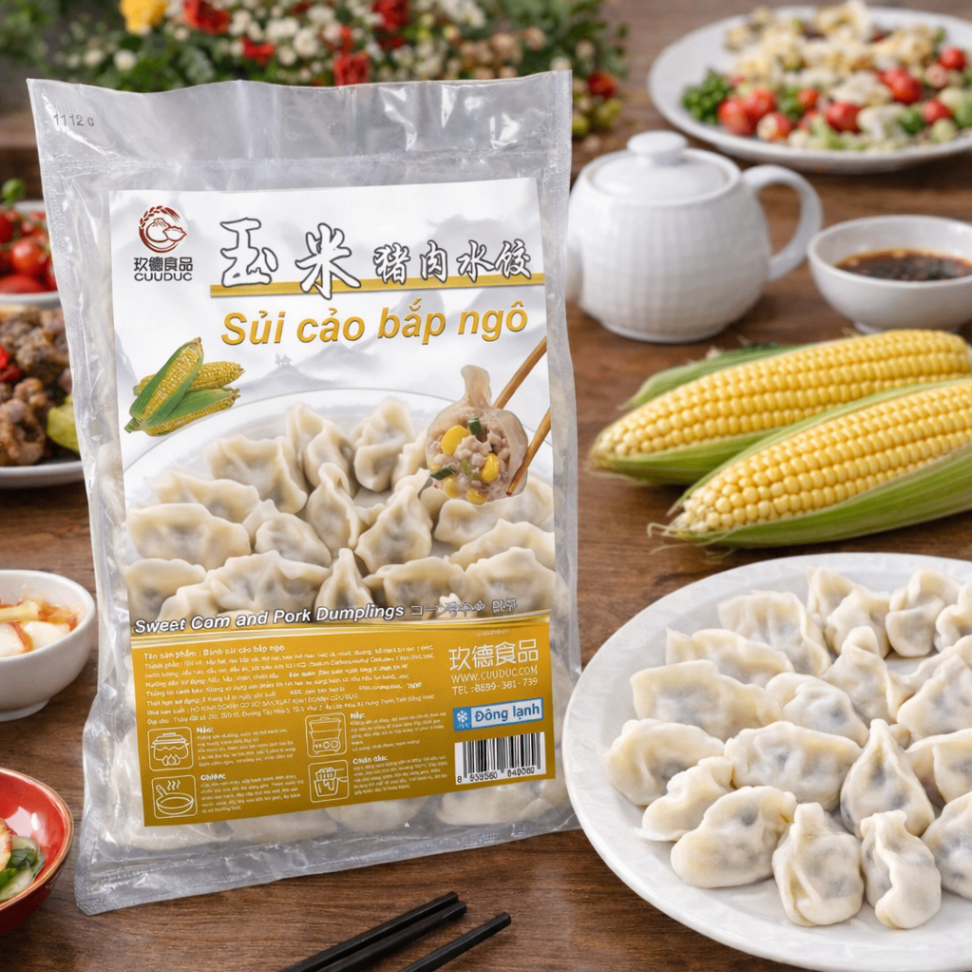 C032 Sủi cảo bắp ngô 玖德 玉米豬肉水餃 1kg **