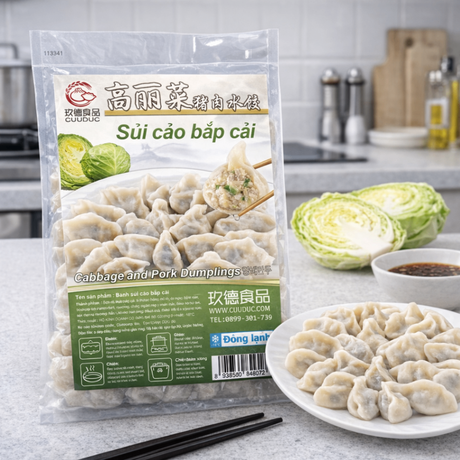 C031 Sủi cảo bắp cải 玖德 高麗菜豬肉水餃 1kg **