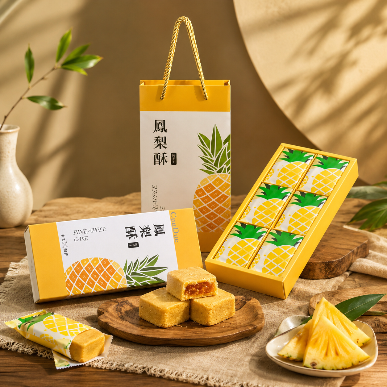 B582 Lễ hộp bánh tô trái thơm 玖德 台式鳳梨酥禮盒