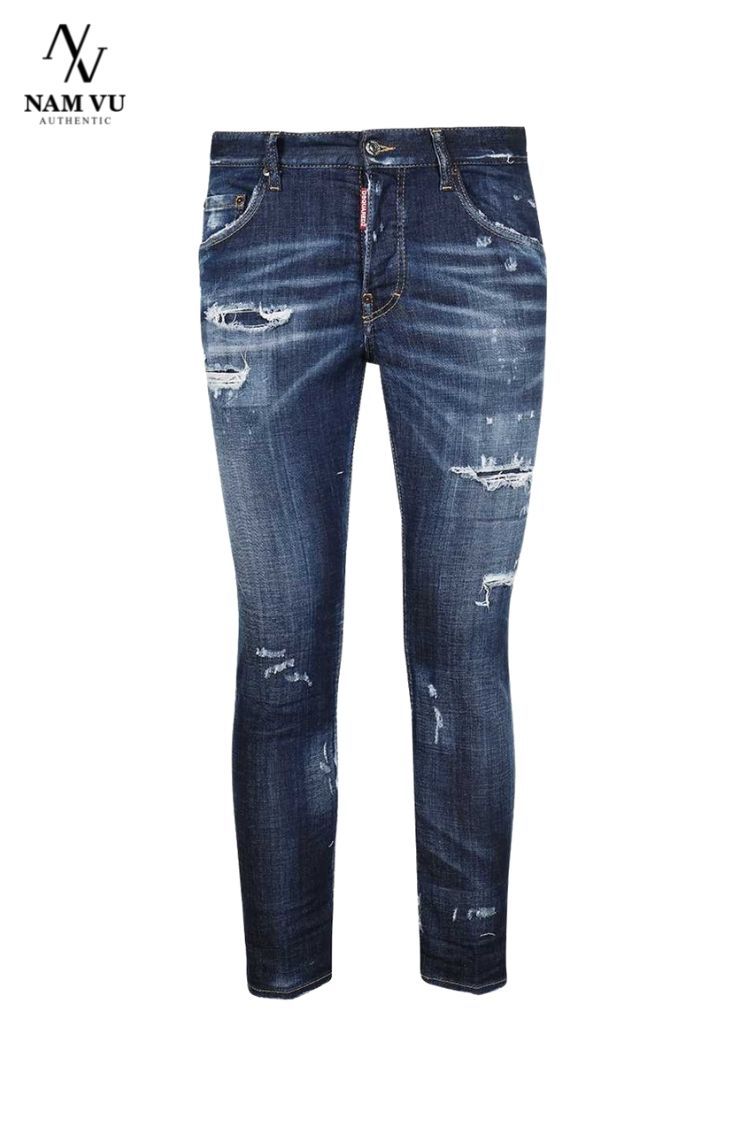 QJDSQ S74LB0959 Skater rách xanh classic new ss