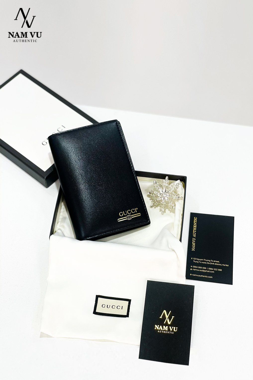 PKVGC ví gập thẻ logo gucci