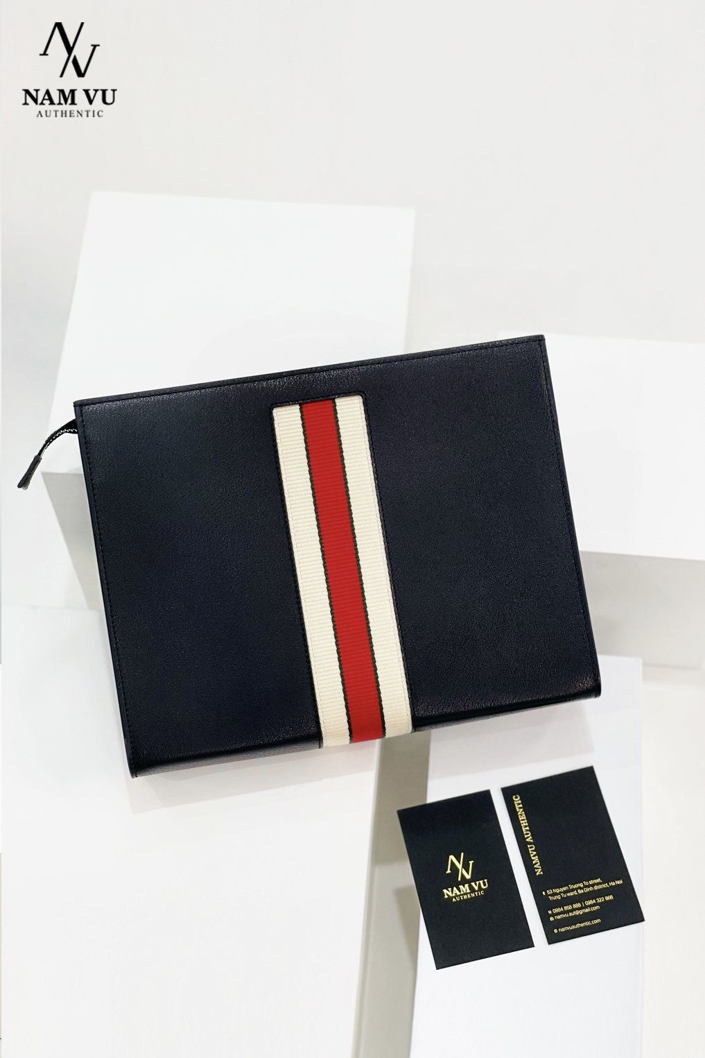 PKGC clutch sọc logo gucci