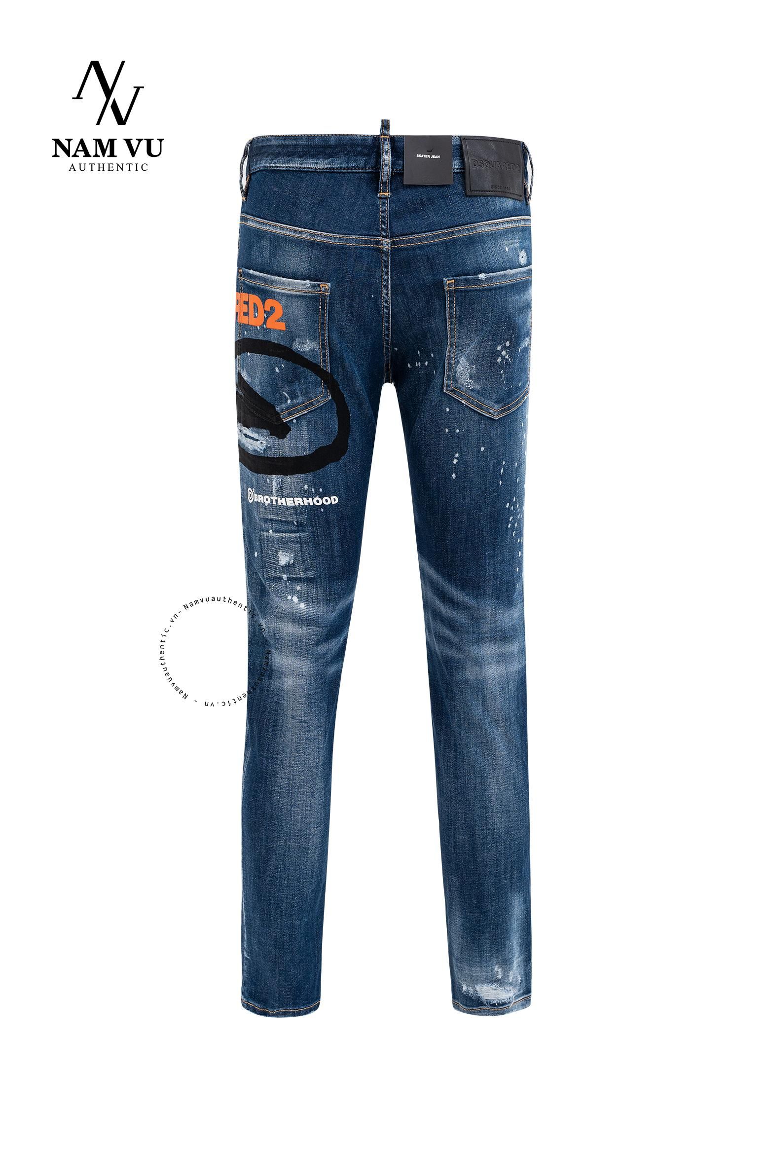 QJDSQ S74LB1084 Skater chữ dsq cam đùi