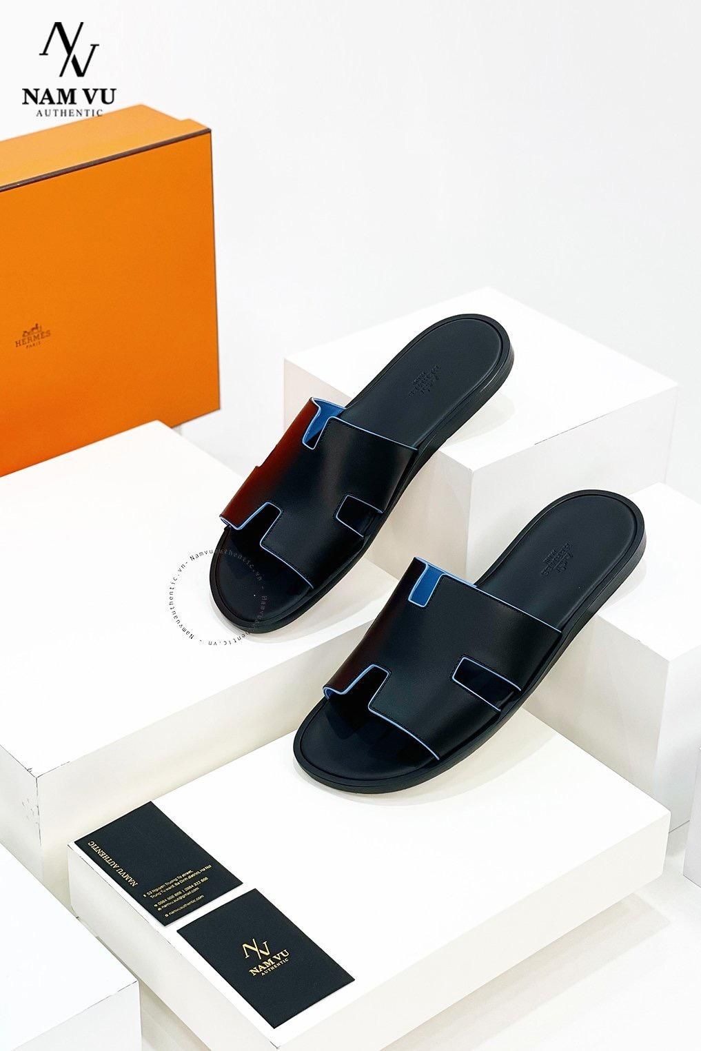 DHM Izmir sandal Noir / Bleu Faïence