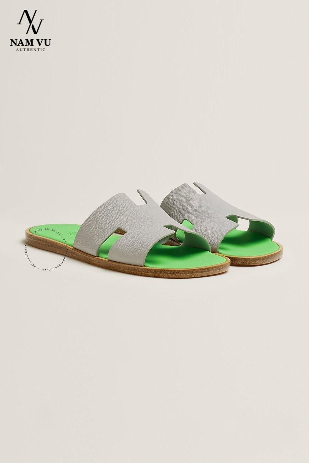 DHM Izmir sandal Gris Quartz / Vert Fluo