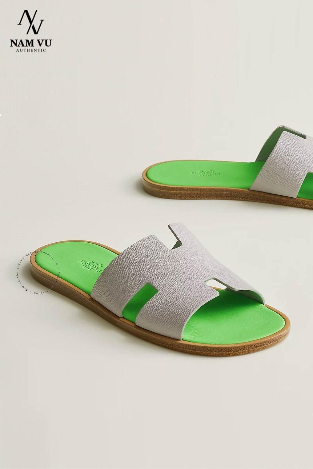 DHM Izmir sandal Gris Quartz / Vert Fluo