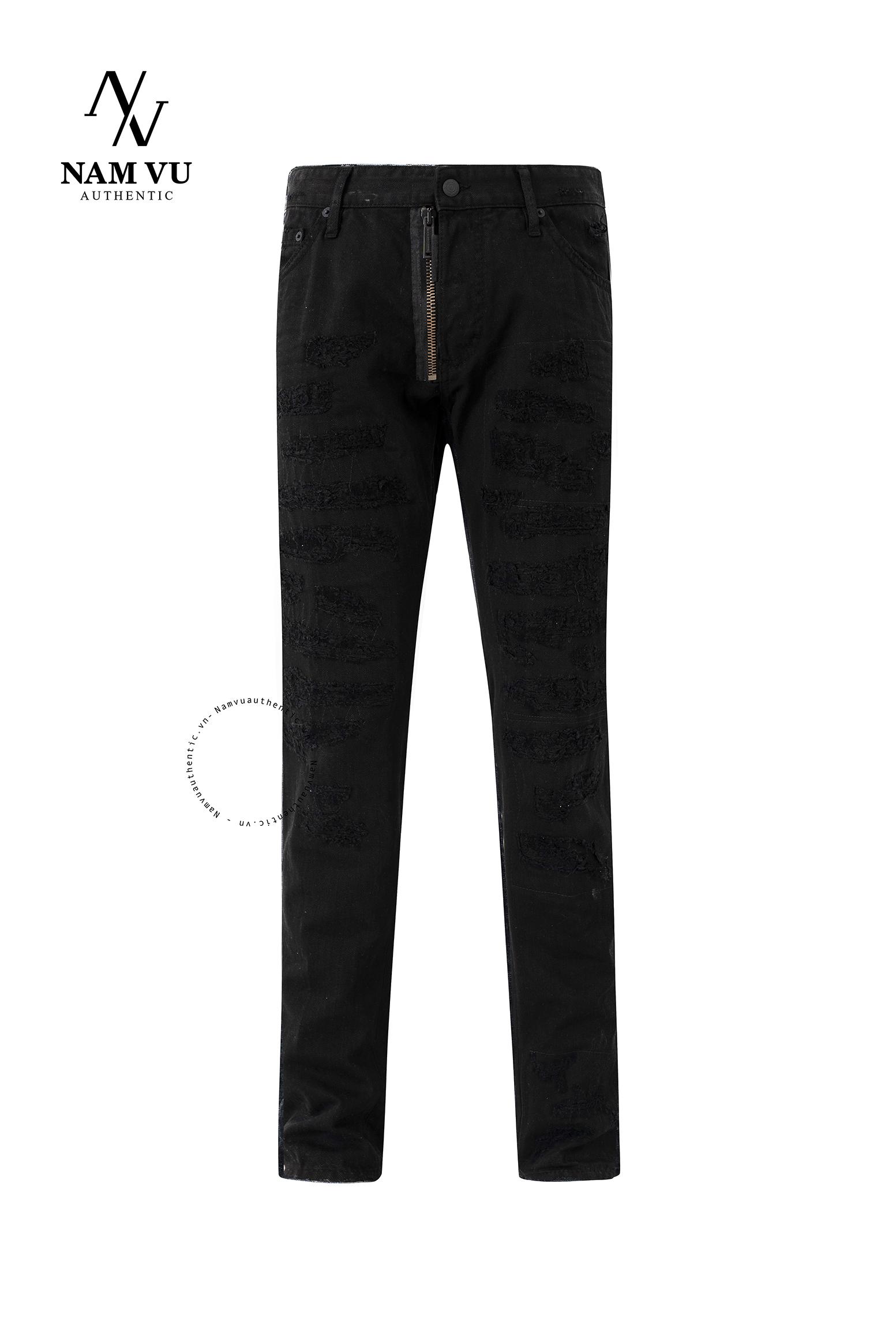 QJDSQ S79LA0038 COOLGUY khoá lệch rách all black