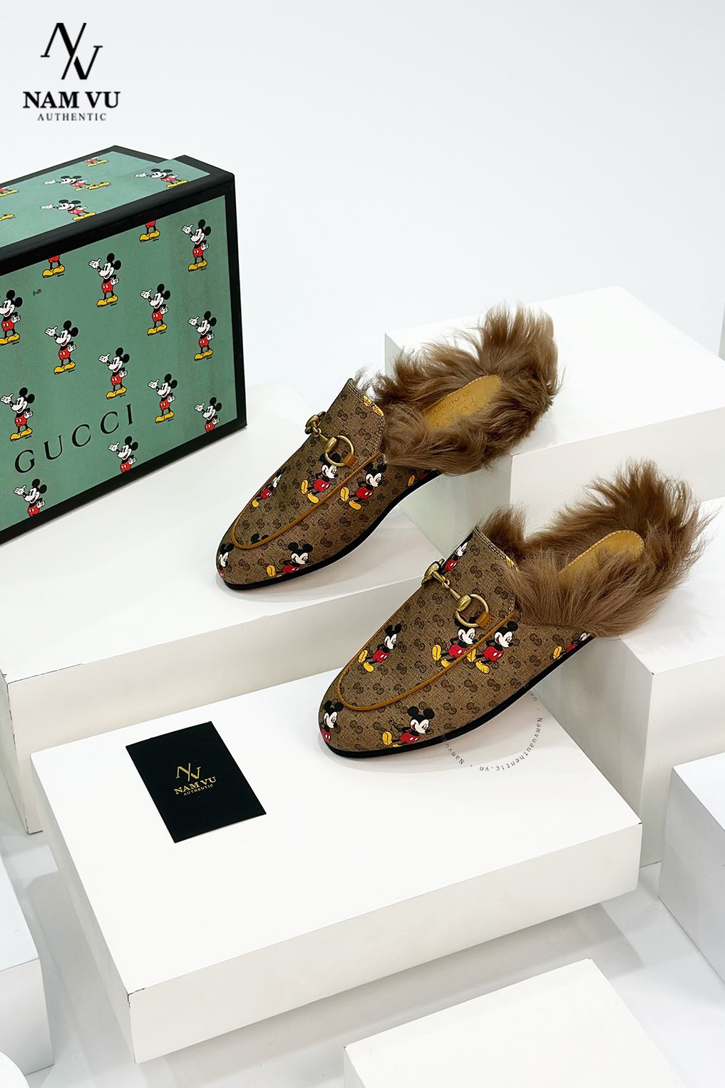 SLGC Women's Natural GG Disney X Princetown Slipper