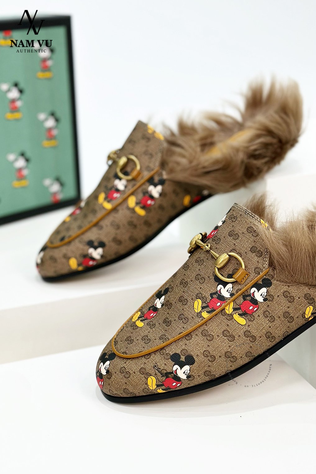 SLGC Women's Natural GG Disney X Princetown Slipper