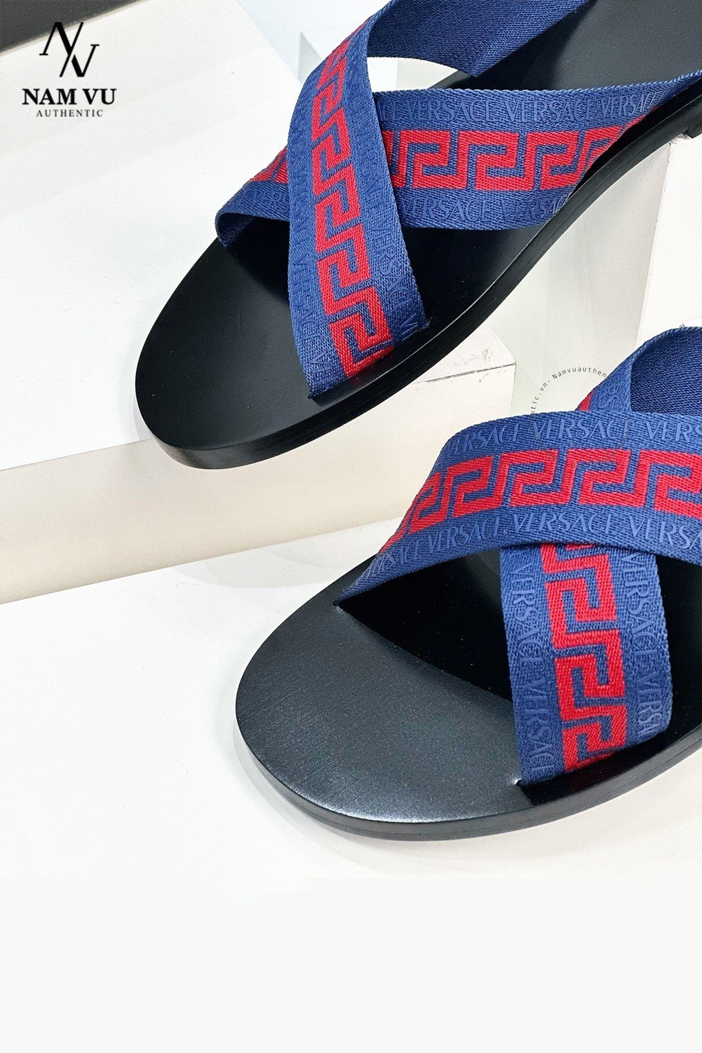 DVS quai chéo vân versace navy phối đỏ 1006273