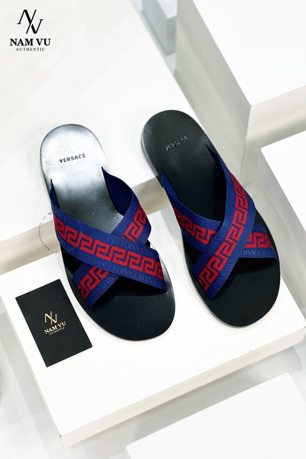 DVS quai chéo vân versace navy phối đỏ 1006273