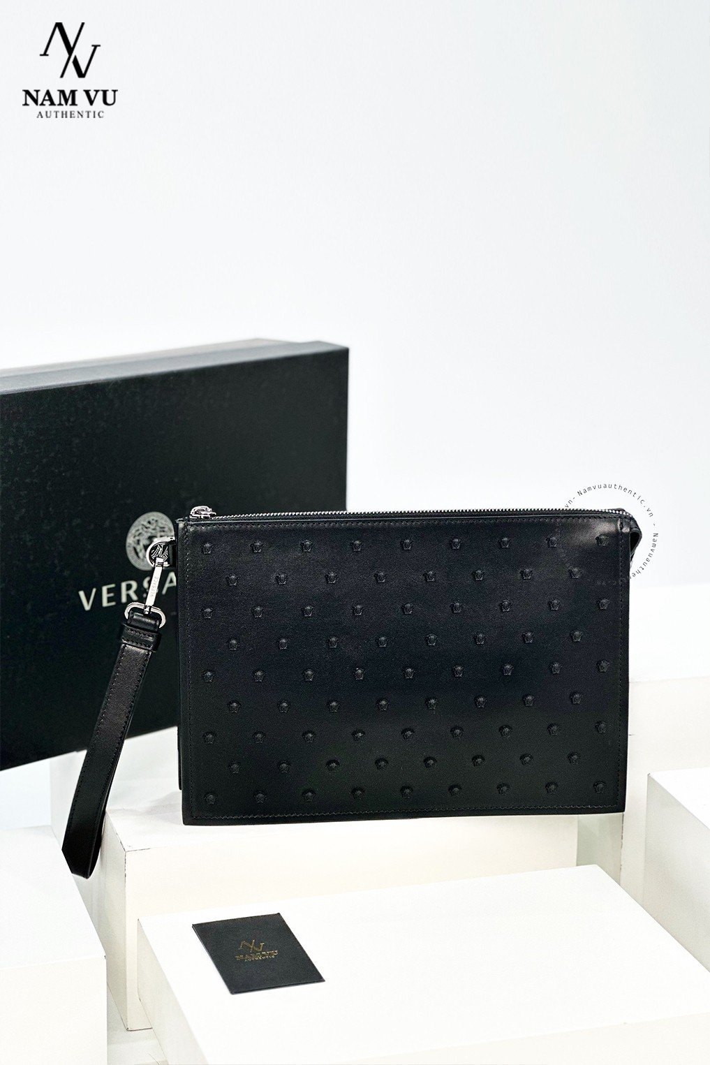 PKCVS DP87631 DVTMED MEDUSA STUD LEATHER ALL BLACK