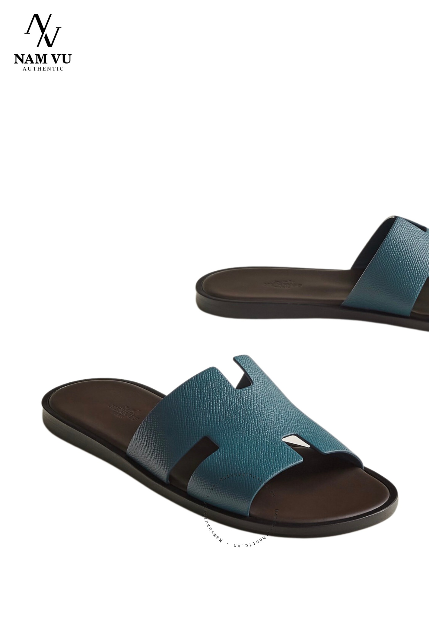 DHM Izmir Bleu Canard / Marron Ébène đế đỏ mận