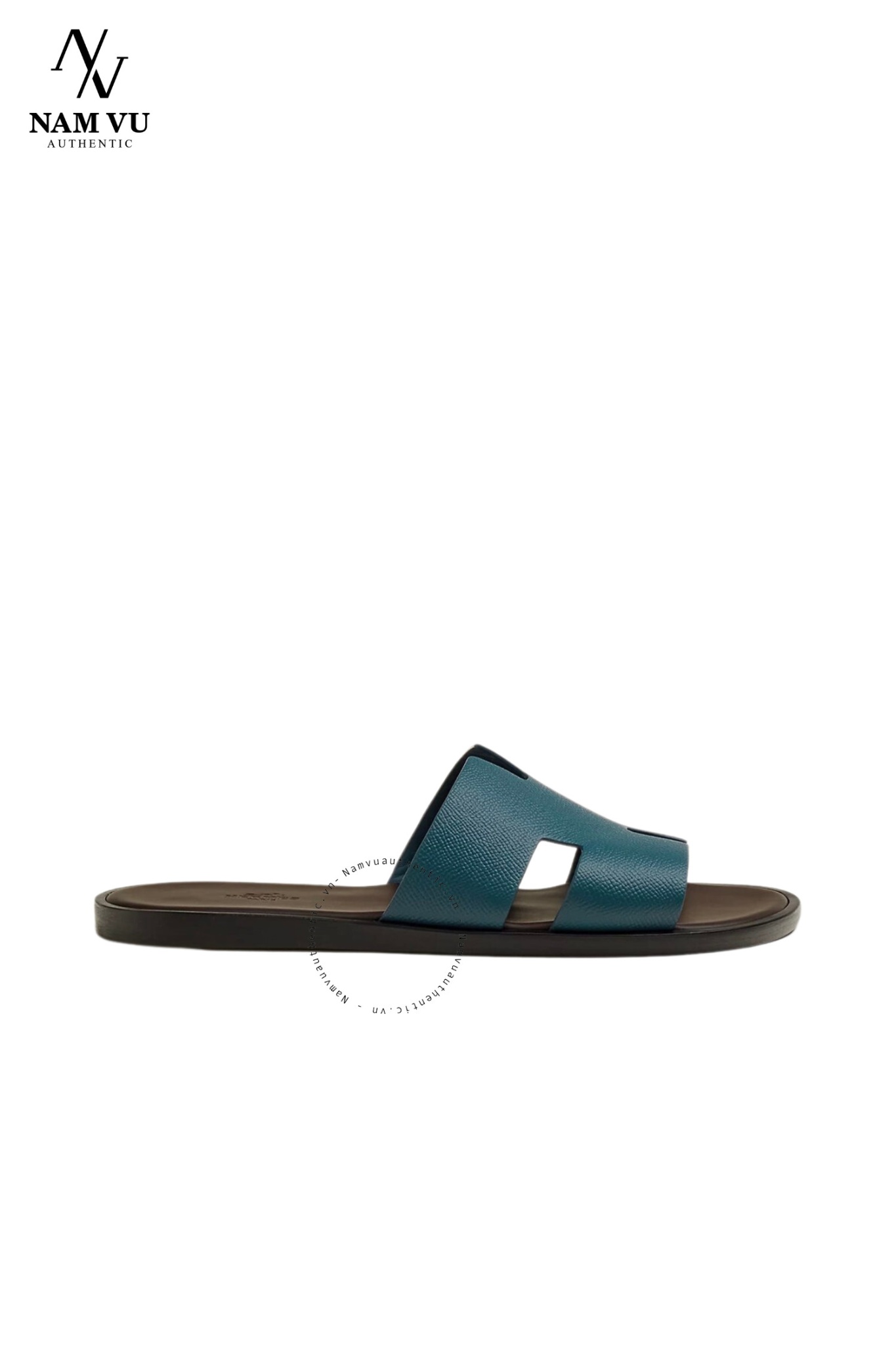 DHM Izmir Bleu Canard / Marron Ébène đế đỏ mận