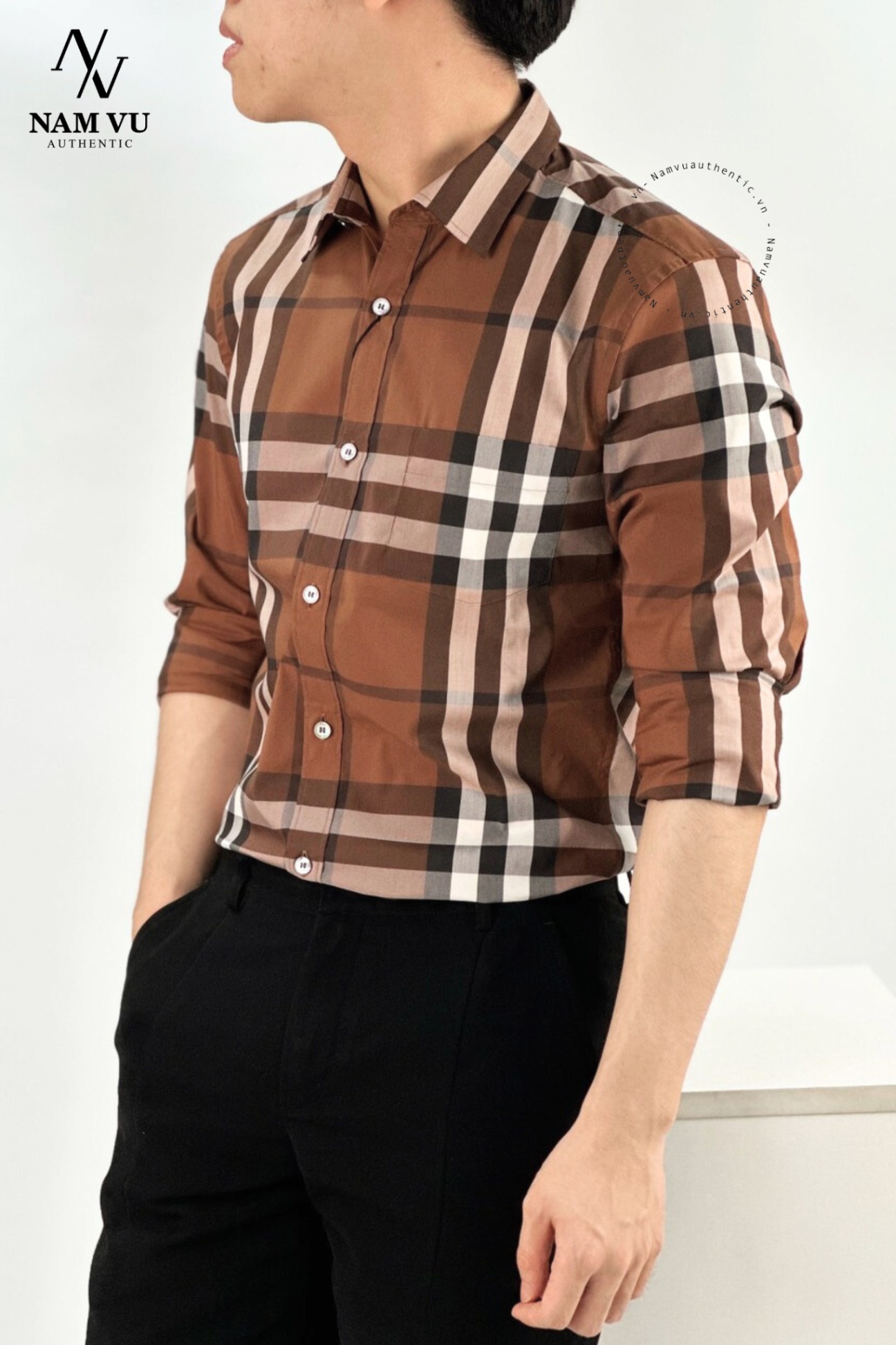 SMBBR check cân chocolate russet brown
