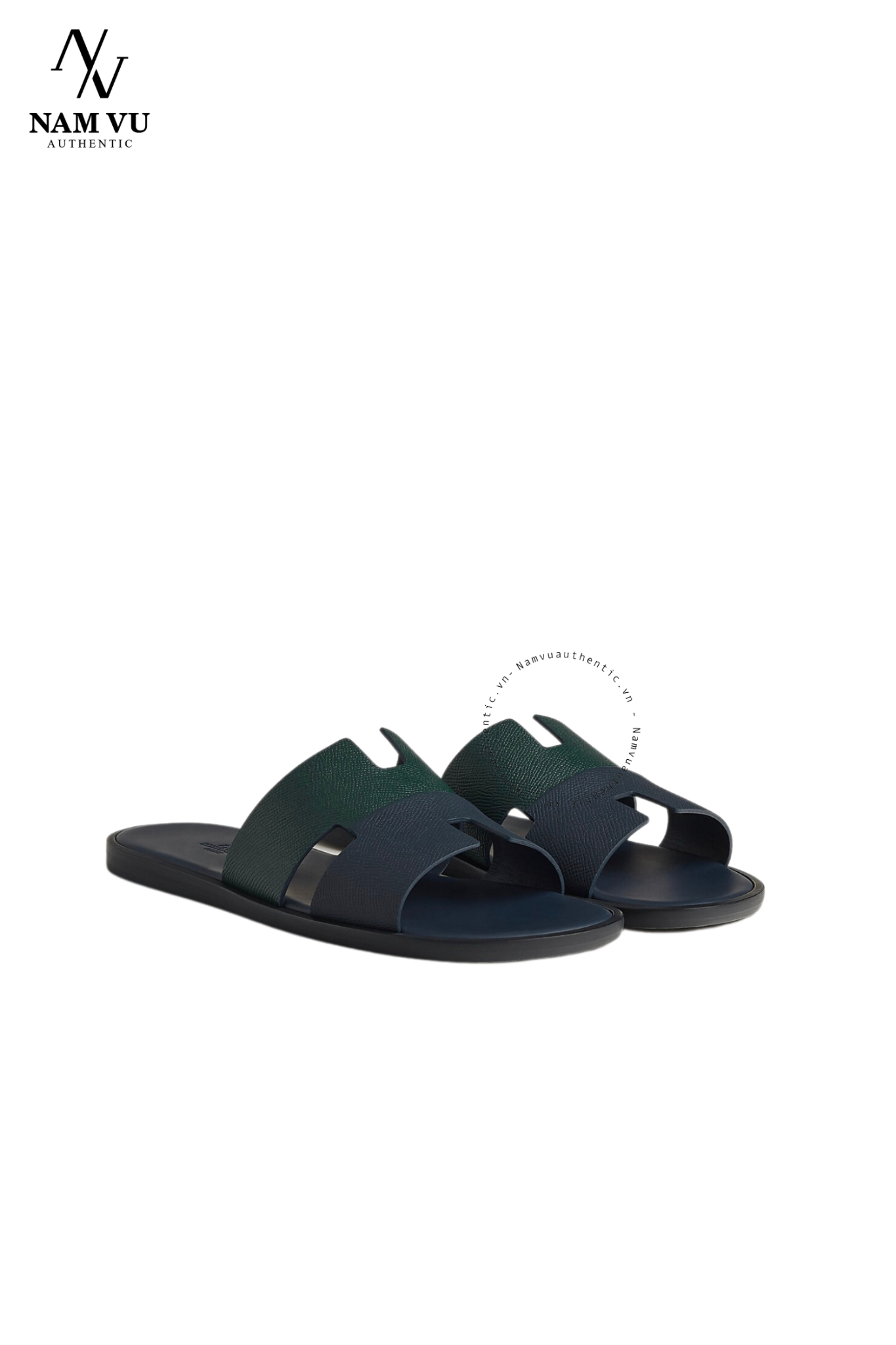 DHM Hermes Izmir sandal taiga phối Vert Foncé / Marine